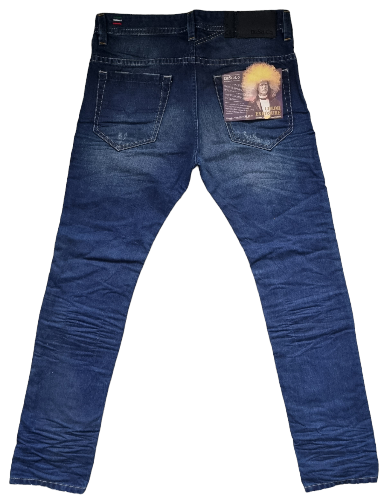 Diesel Herren Jeans Thavar 0801C Blau L32 Slim Dirty Vintage Look