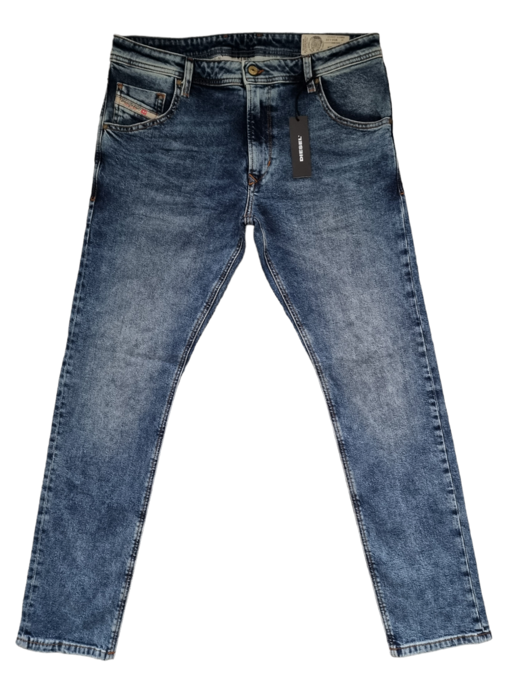 Diesel Herren Jeans Krayver RM011 Blau Regular Slim Carrot Stretch Neu