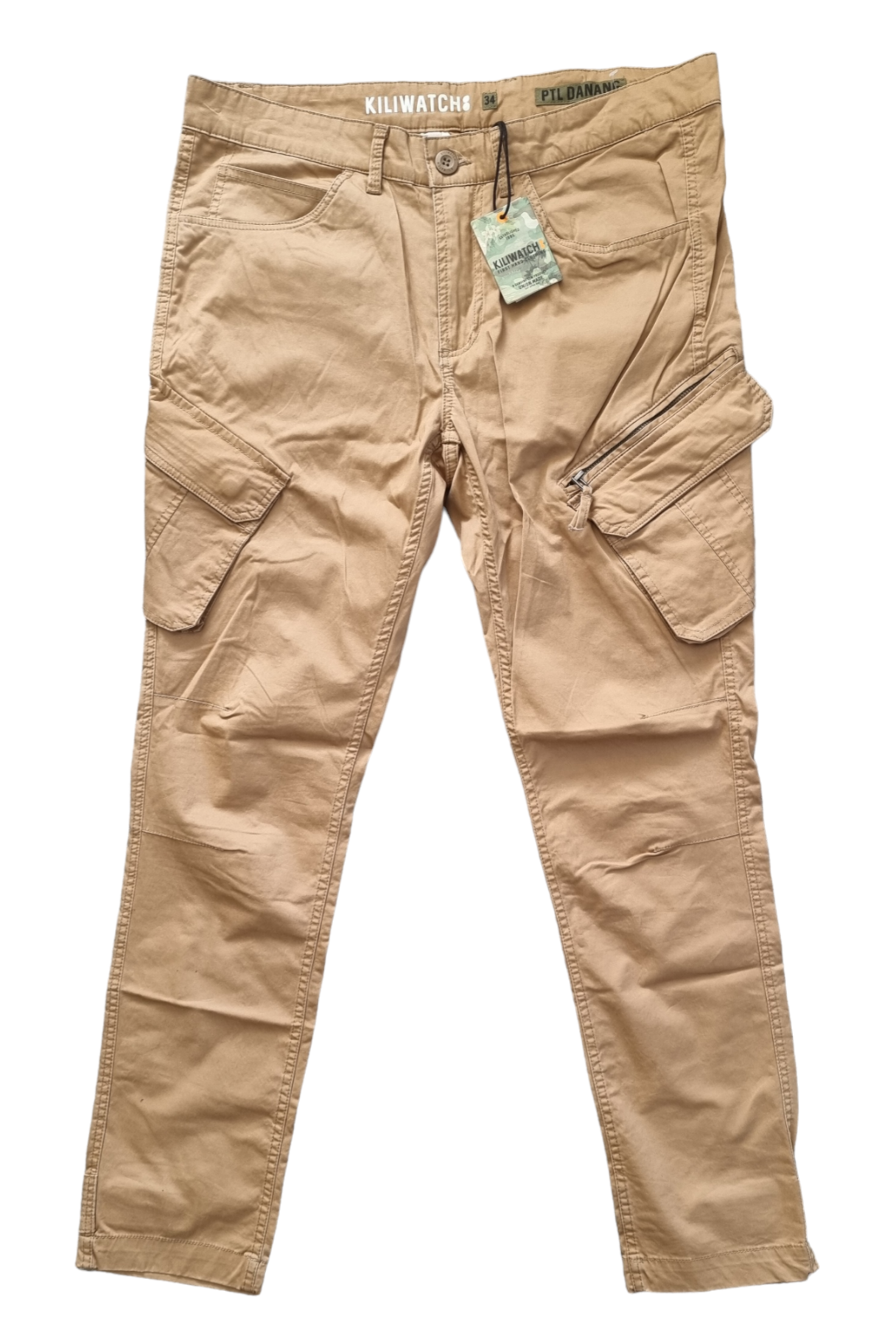 Kiliwatch Herren Cargo Hose Tapered Camel Beige Neu