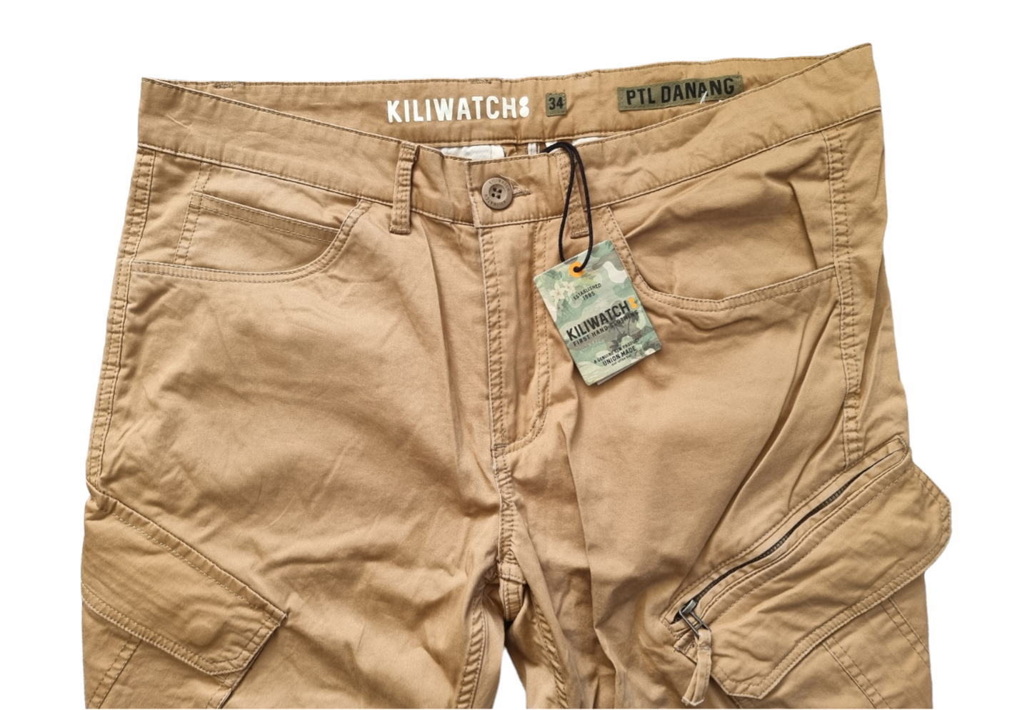 Kiliwatch Herren Cargo Hose Tapered Camel Beige Neu