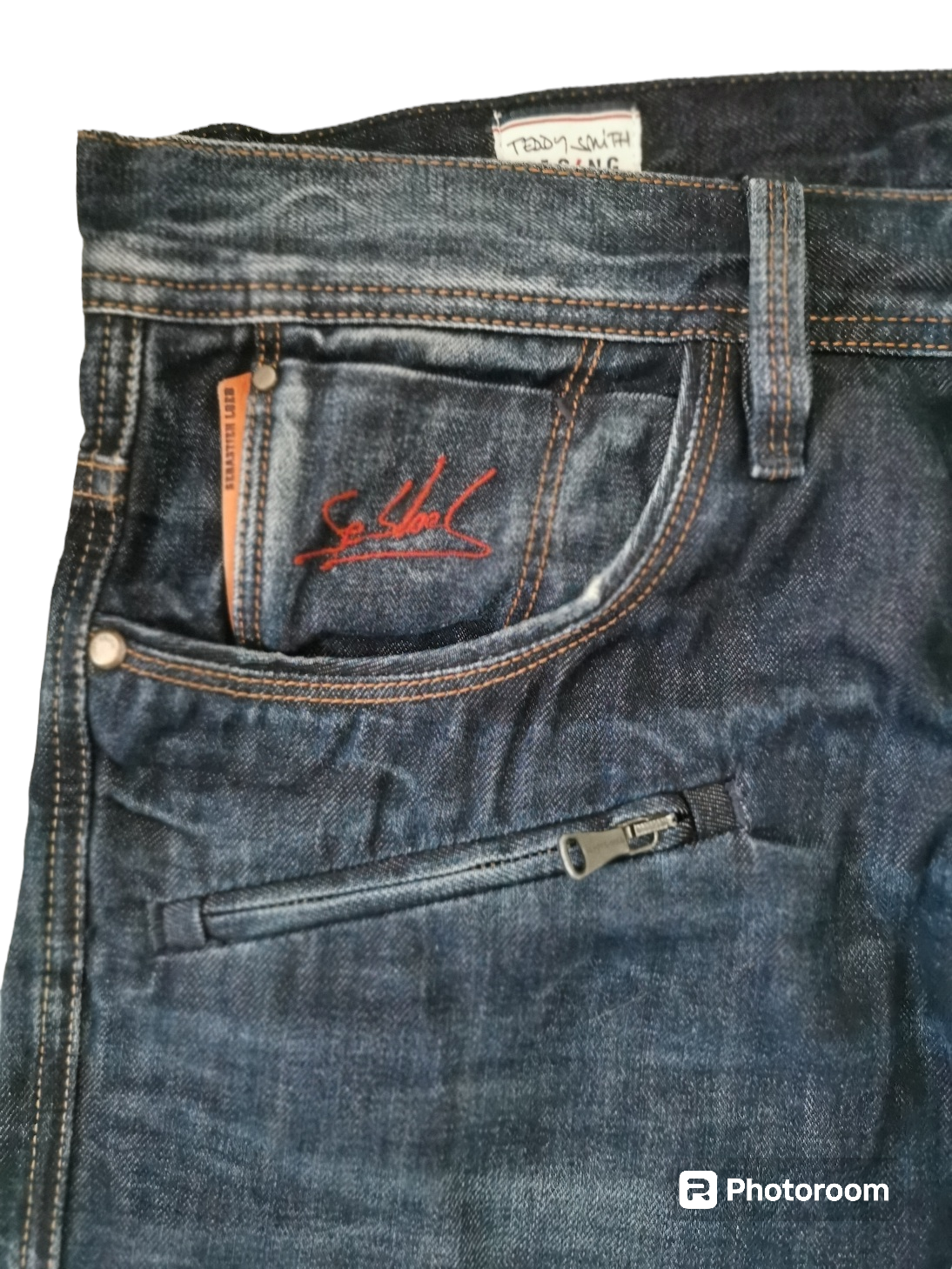 Teddy Smith Racing Herren Jeans L34 Alpha Carrot Blau Regular Neu