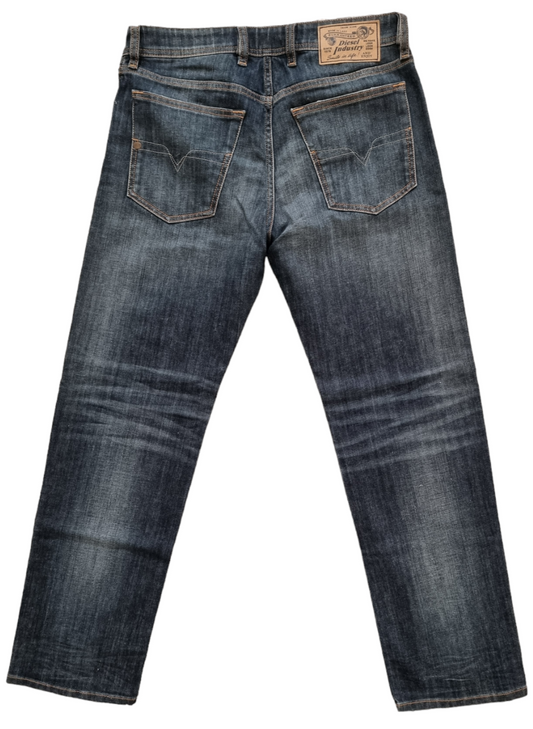 Diesel Herren Jeans Waykee R58K8 W31 L30 Anthrazit Blau Regular Straight Stretch NEU