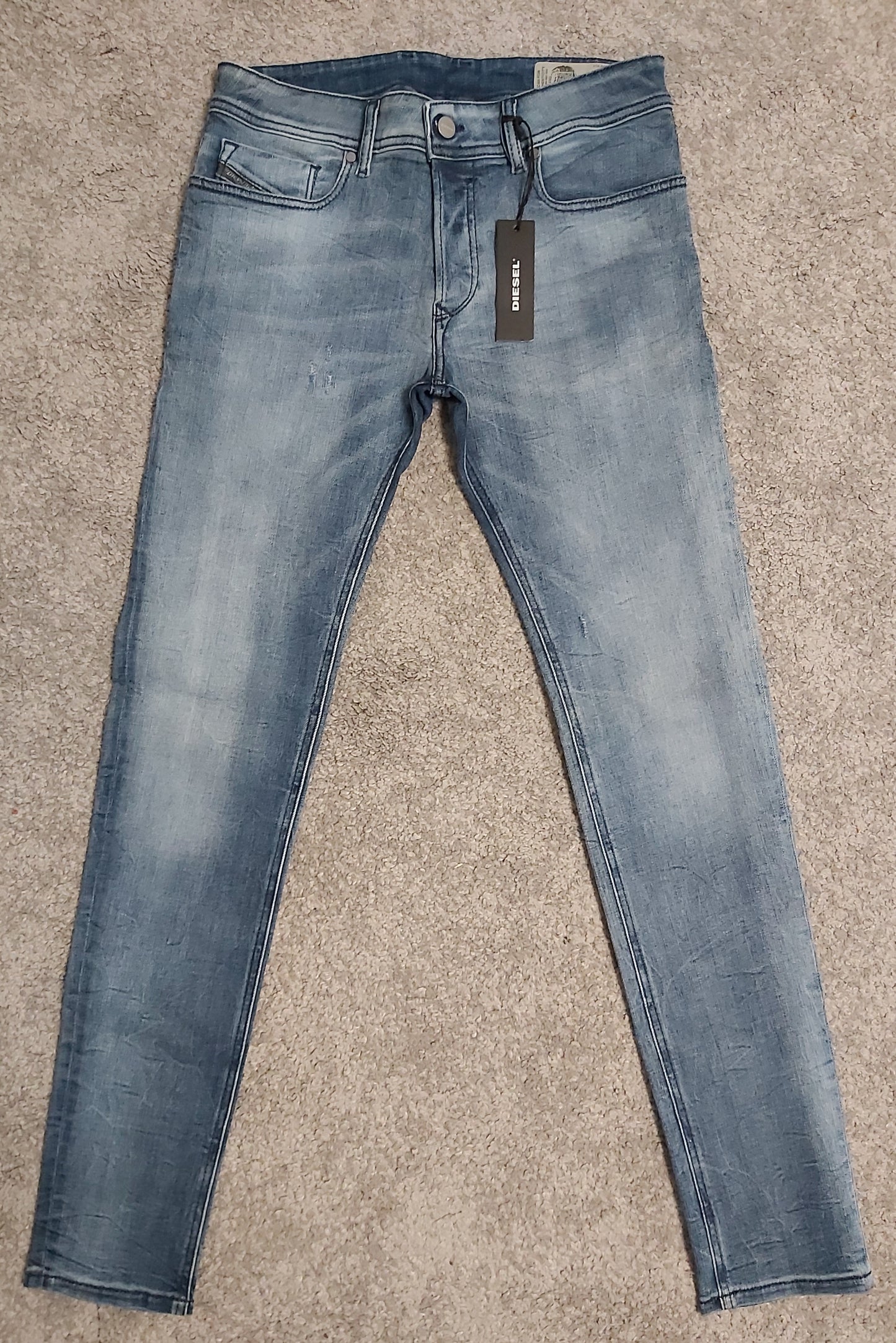 Diesel Herren Jeans Sleenker 084QL Blau Stretch Slim Skinny Neu