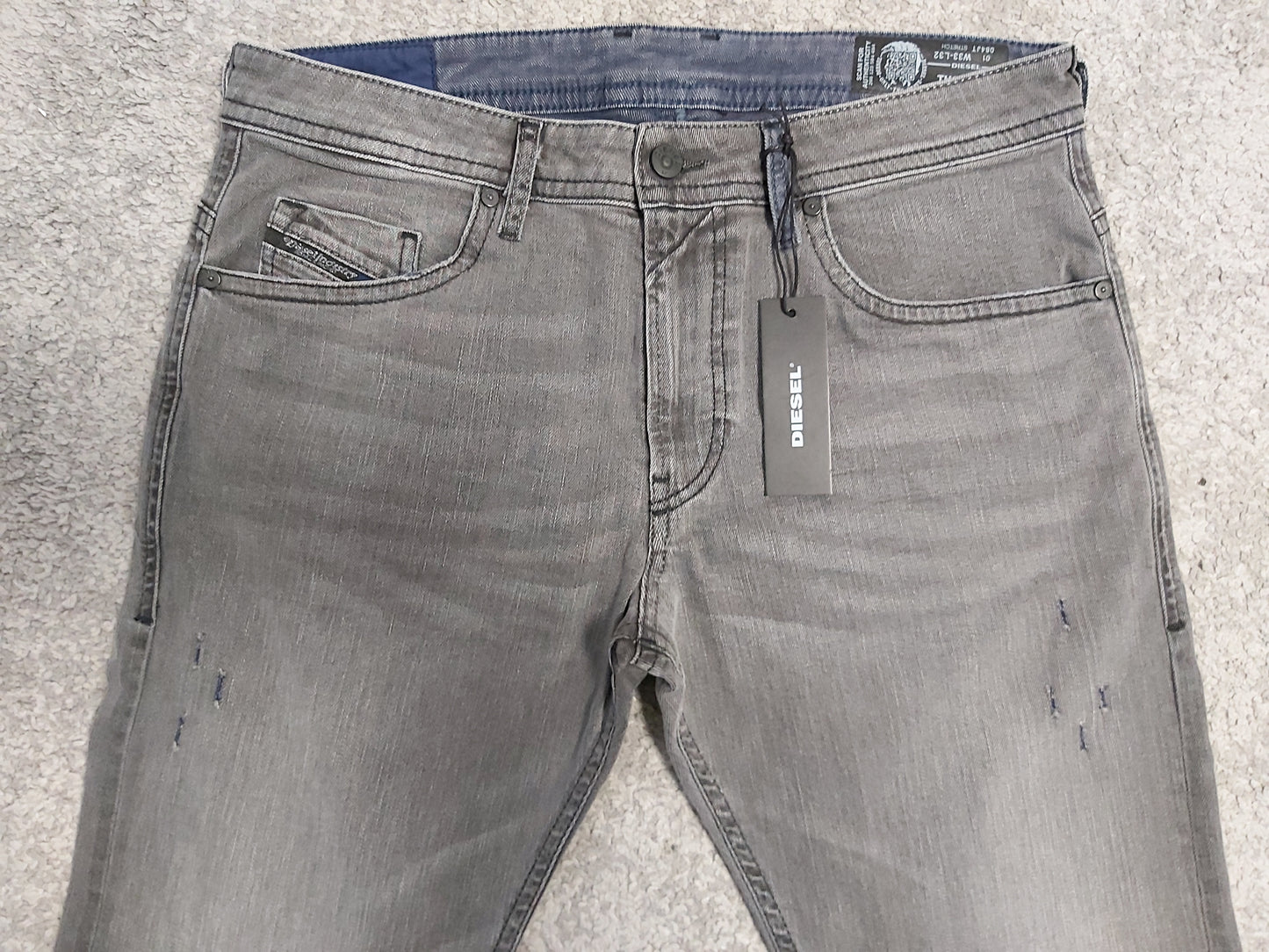 Diesel Herren Jeans Thommer 084JT Grau Stretch Slim Skinny Neu