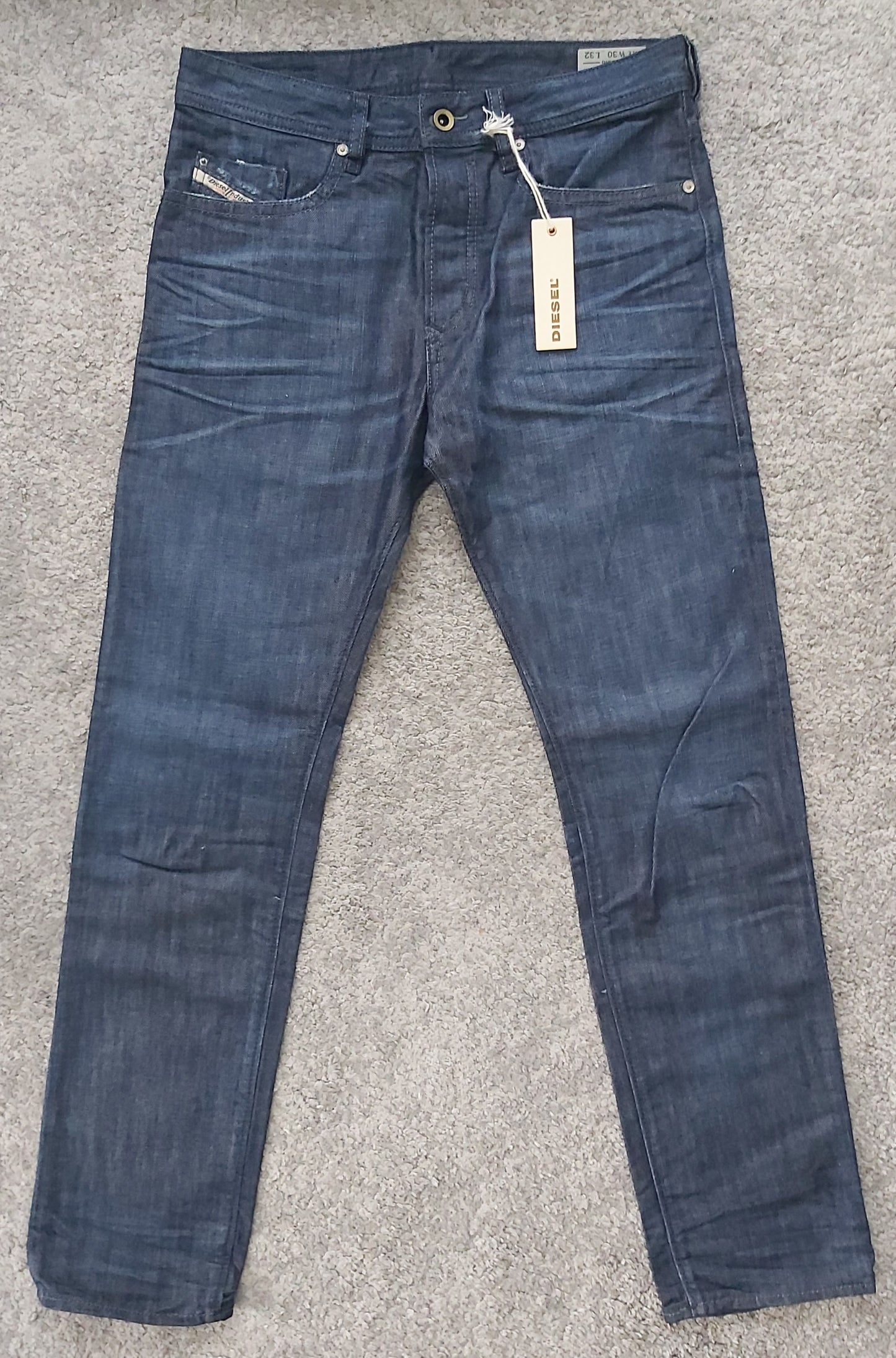 Diesel Herren Jeans Buster 0842N Dunkelblau Regular Slim Tapered Baumwolle Neu