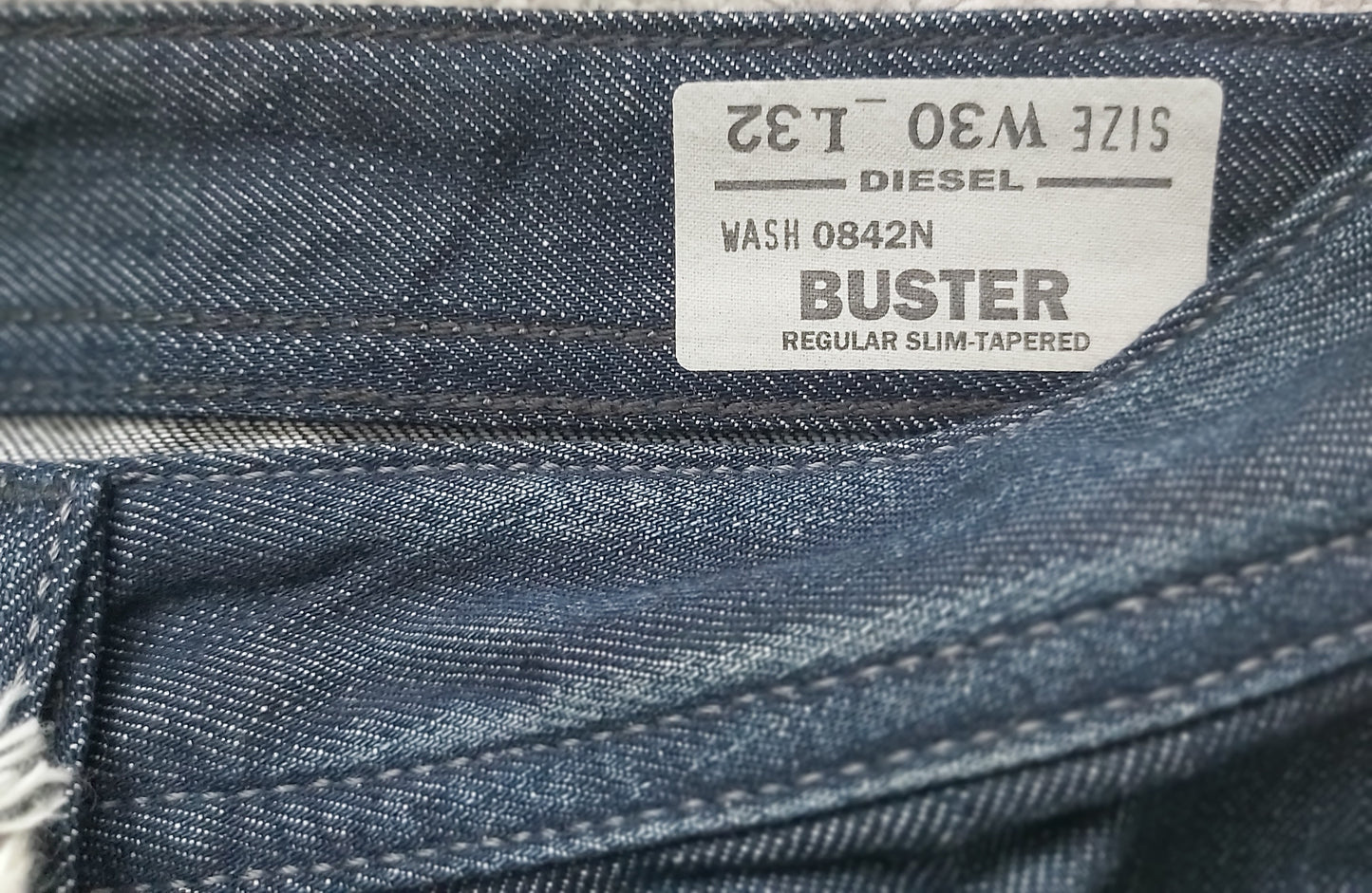 Diesel Herren Jeans Buster 0842N Dunkelblau Regular Slim Tapered Baumwolle Neu