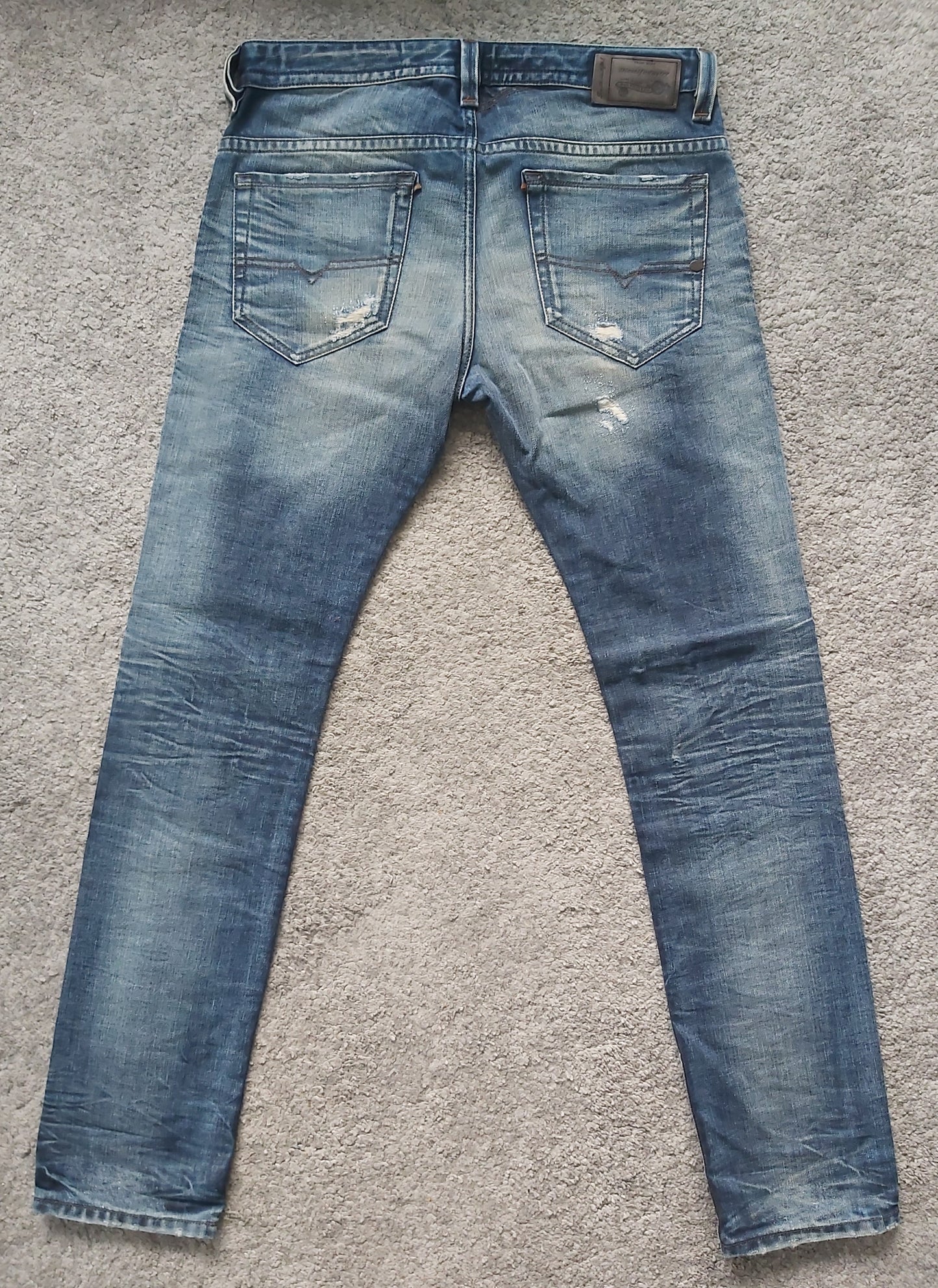 Diesel Herren Jeans Thavar 0852M W33 L32 Blau Made in Italy Slim Skinny Stretch Neu