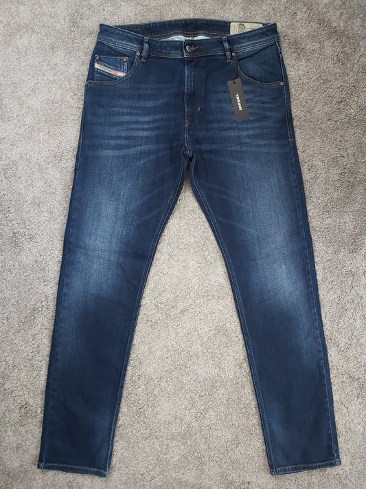 Diesel Herren Jeans Krayver R86L0 Blau Regular Slim Carrot Stretch Neu