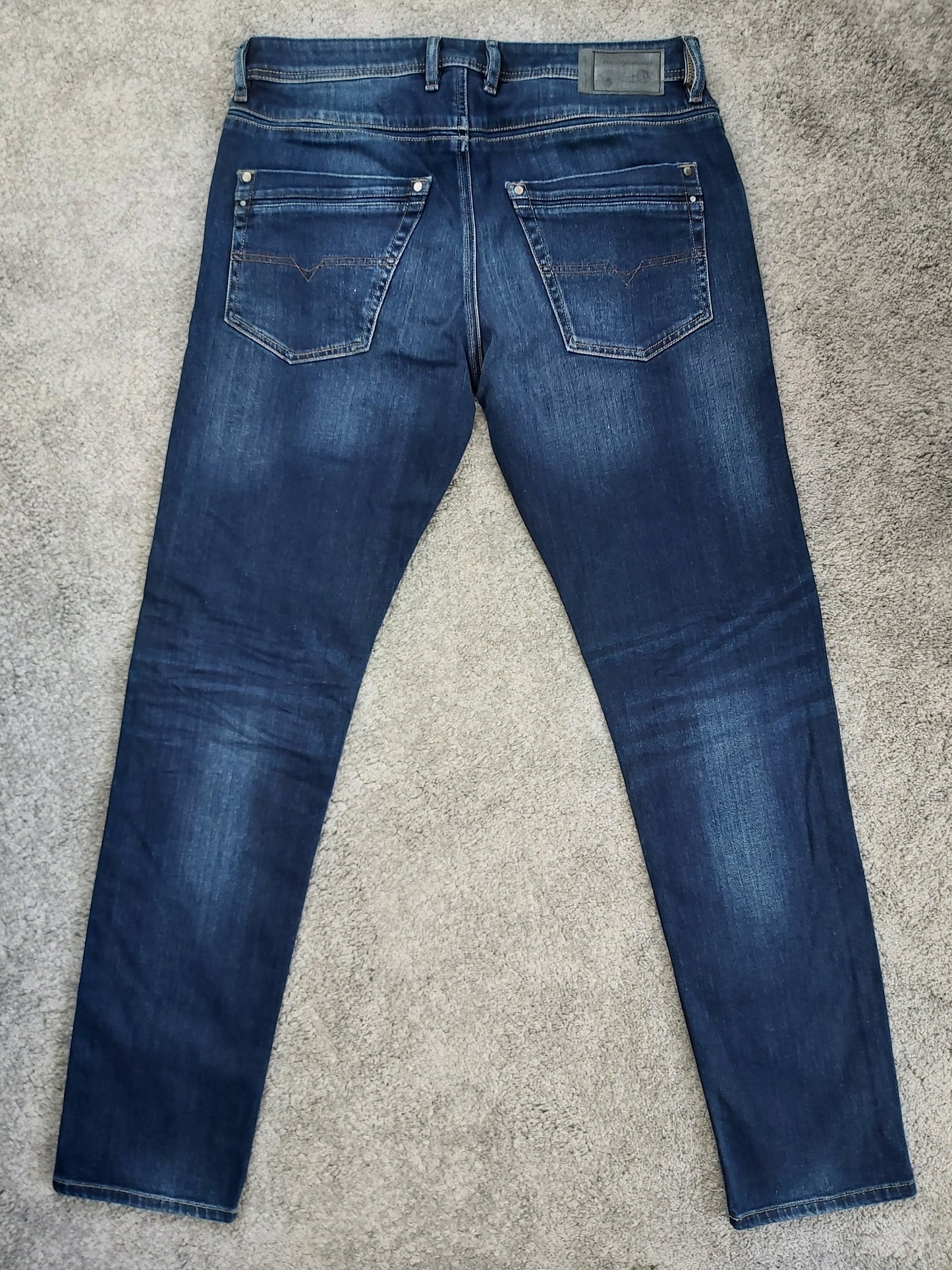 Diesel Herren Jeans Krayver R86L0 Blau Regular Slim Carrot Stretch Neu