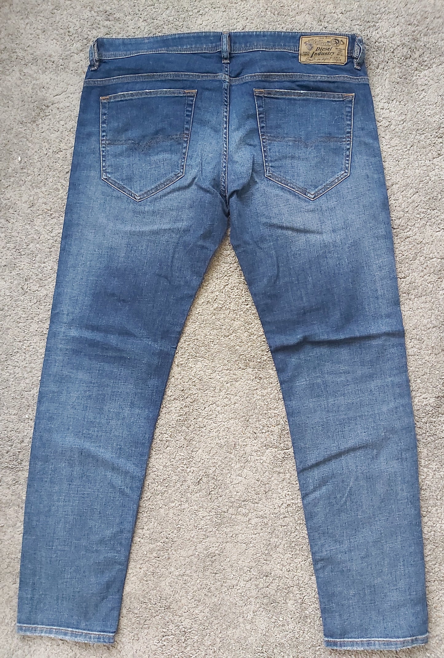 Diesel Herren Jeans Thavar-XP R8TW4 W36 L32 Blau Slim Skinny Stretch Neu