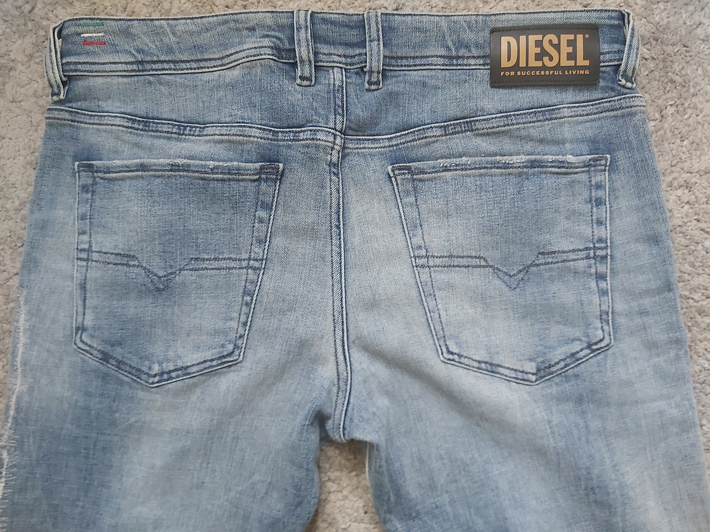 Diesel Herren Jeans Sleenker-X 0098D Blau Vintage Look Slim Skinny Stretch Neu