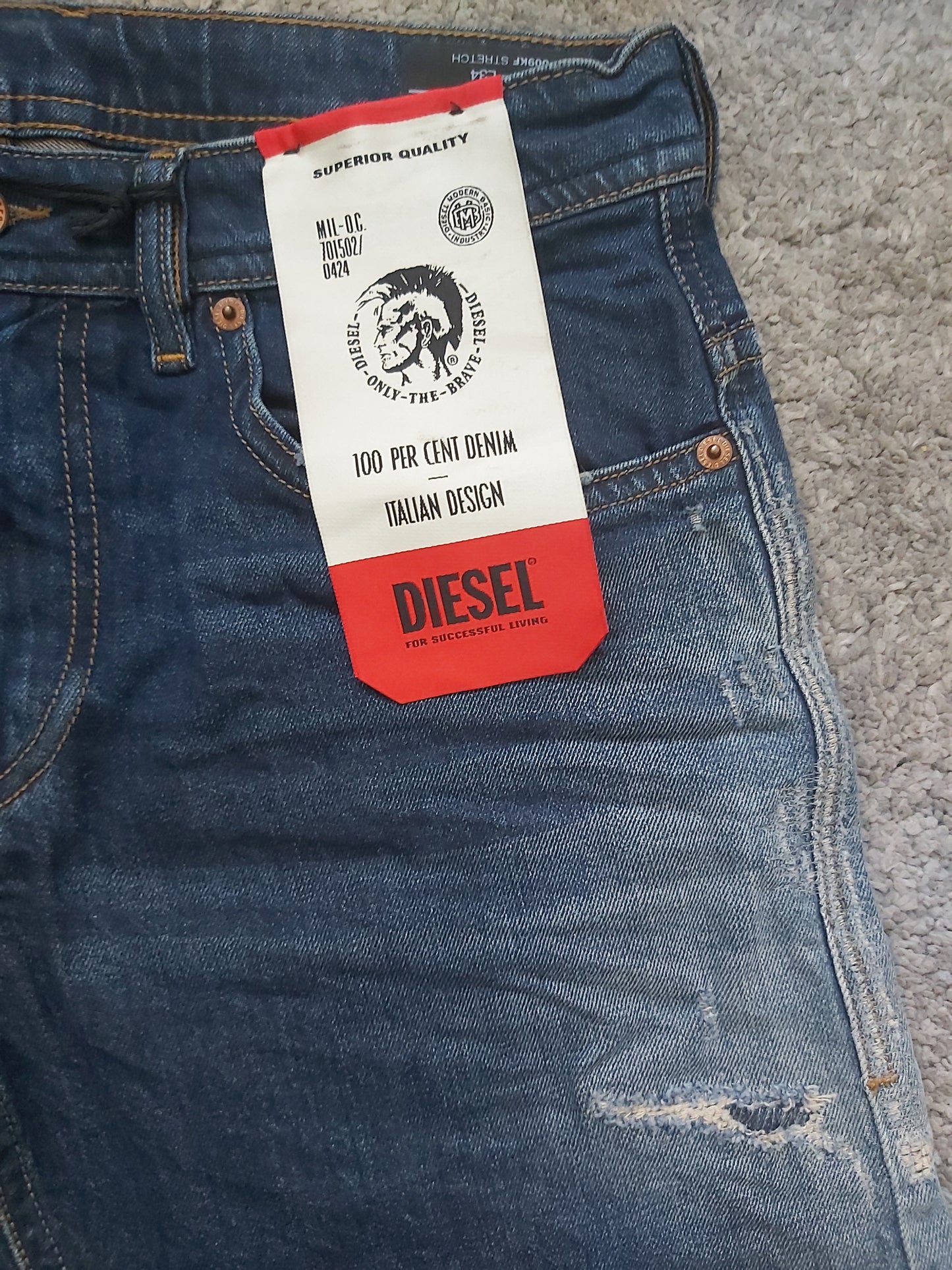 Diesel Herren Jeans Thommer-X 009KF Blau Slim Skinny Stretch Neu