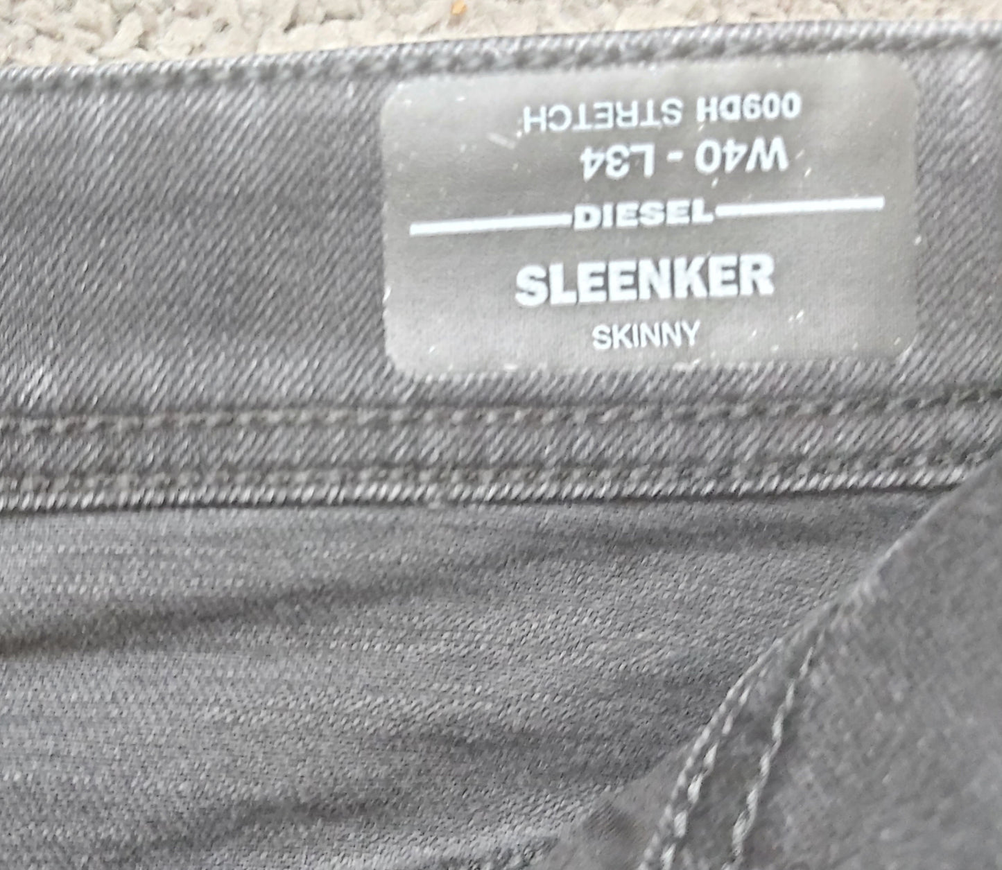 Diesel Herren Jeans Sleenker 009DH Skinny Schwarz Stretch Neu