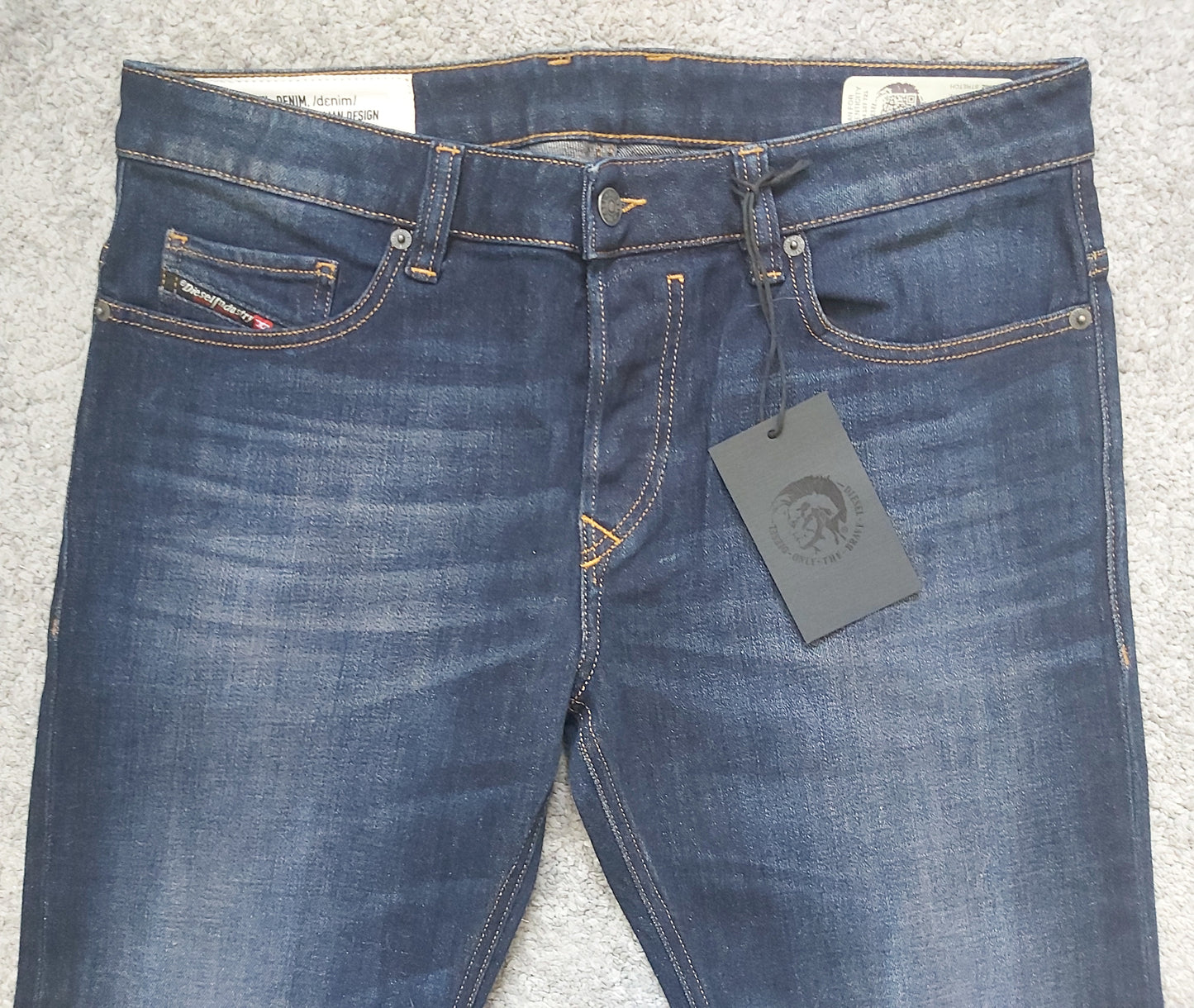 Diesel Herren Jeans Safado-X 0890Z Dunkelblau Straight Used Look Stretch Neu