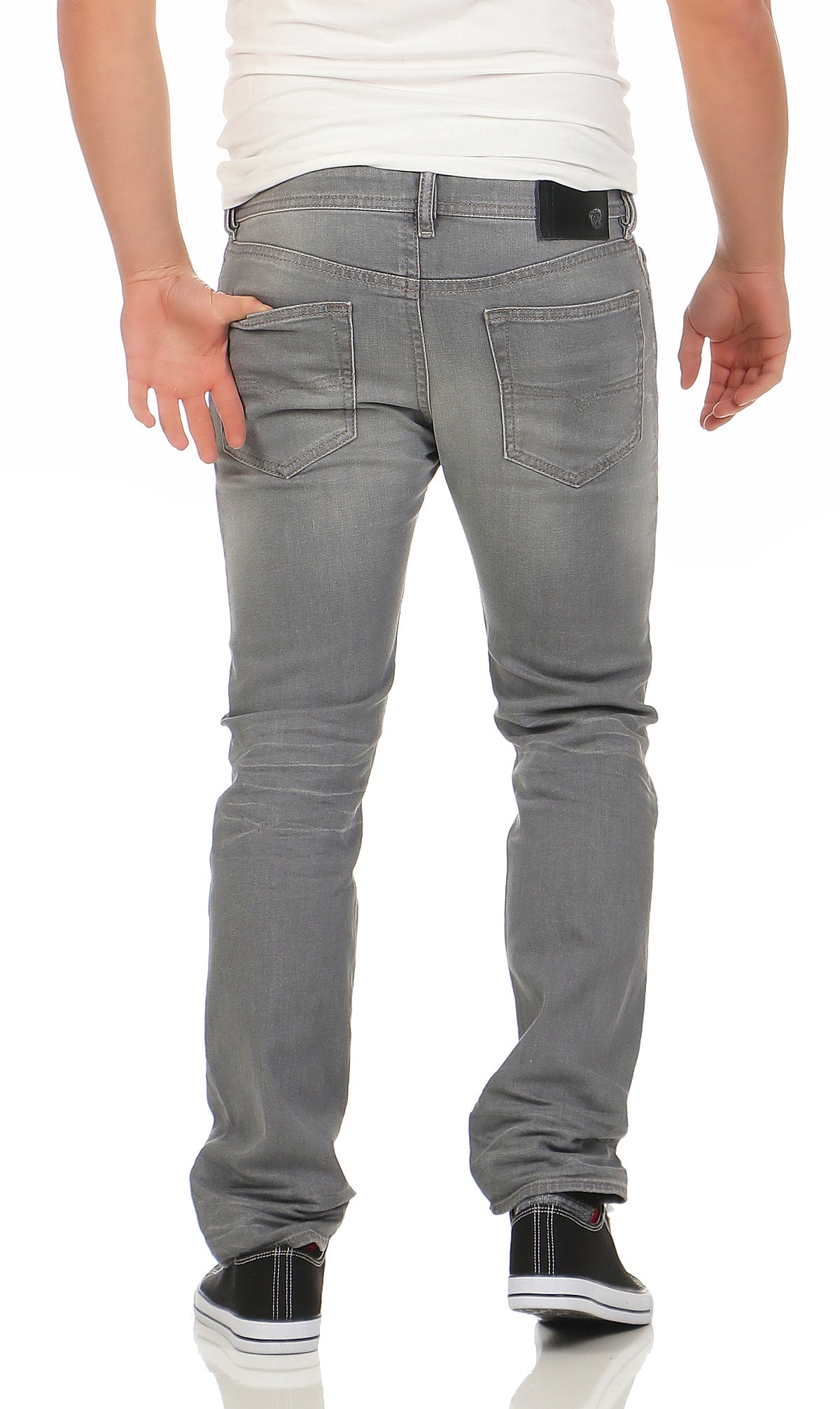 Diesel Herren Jeans Tepphar 0853T Grau Slim Carrot Stretch Neu